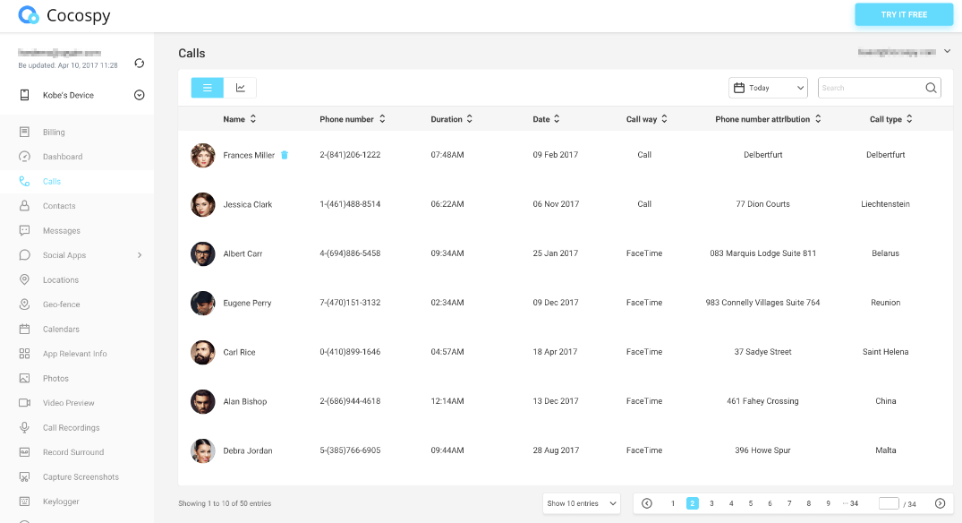 view call logs