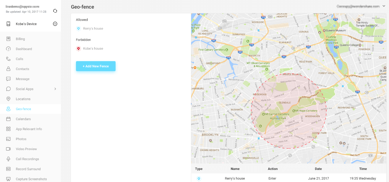 geofence alert Cocospy