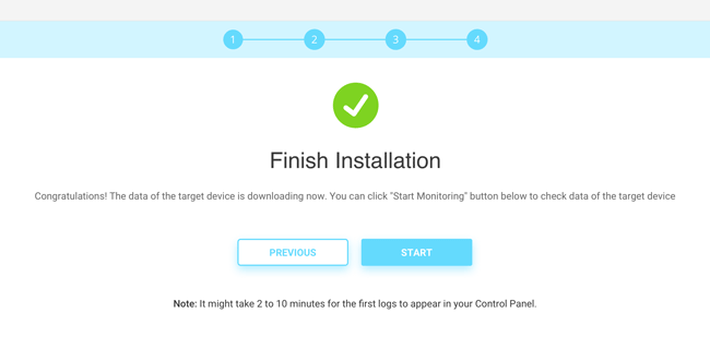 finish android app tracking installation