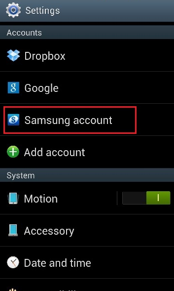 samsung account